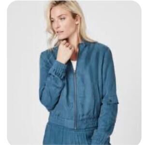 Sweaty Betty Teal EXPLORER BOMBER J.Crew full front Zip-Up Jacket Size SMALL